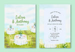 清新草地婚礼邀请函设计