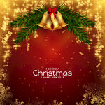 圣诞主题红色背景装饰图