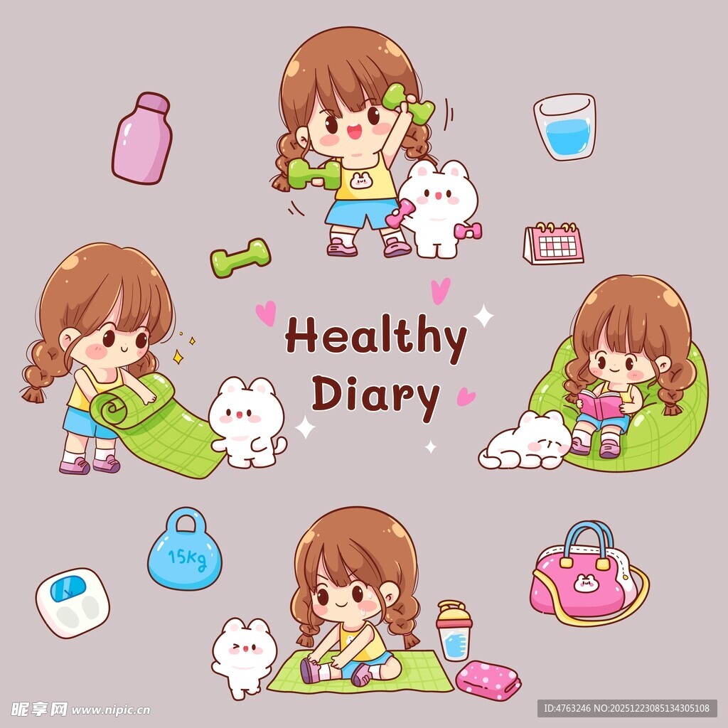 女孩与猫咪的健康生活日记