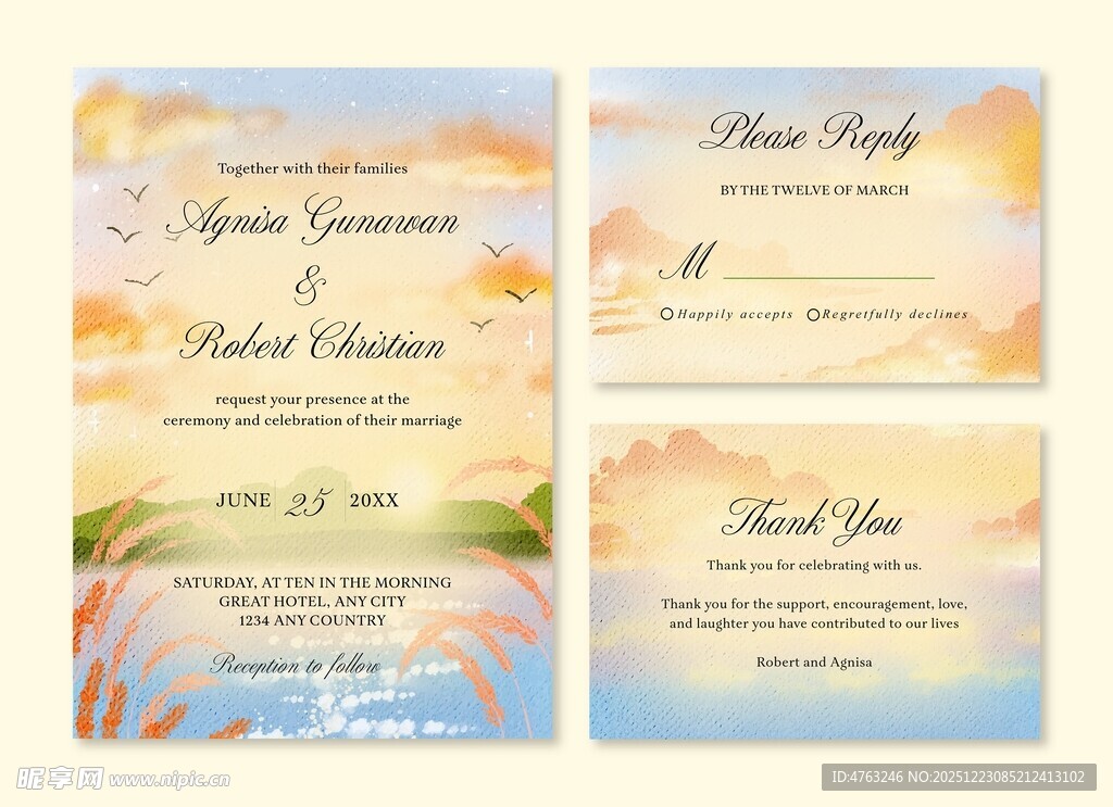 海滨婚礼请柬设计