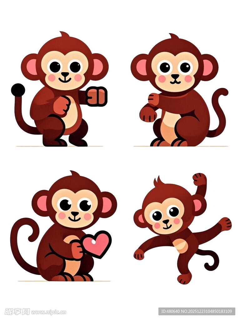 可爱小猴卡通形象集合