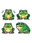 四只可爱青蛙卡通形象