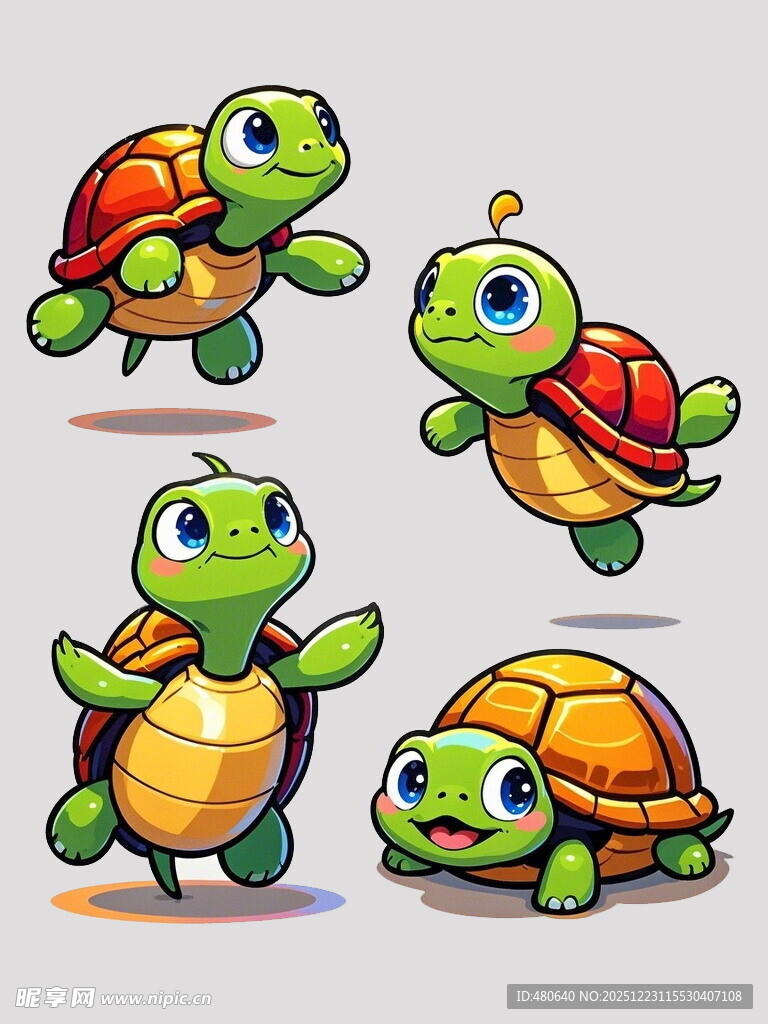 可爱卡通小乌龟形象集合