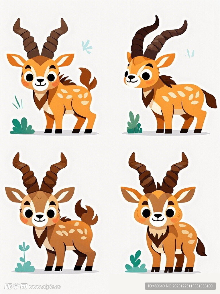 可爱小鹿卡通形象集合