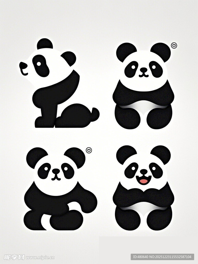 熊猫卡通形象设计集合