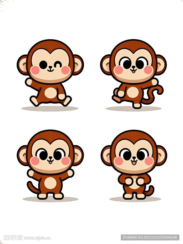 可爱小猴表情集合
