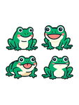 四只可爱青蛙卡通形象