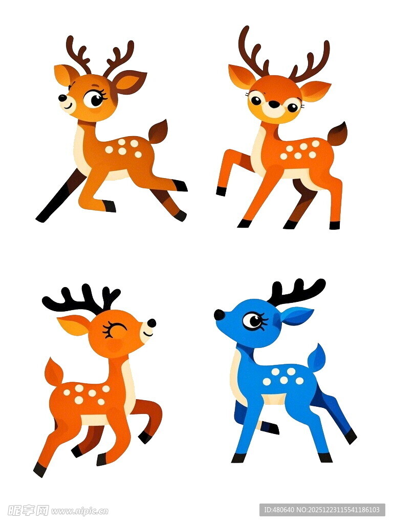 可爱小鹿卡通形象集合