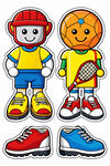 卡通运动人物与运动鞋