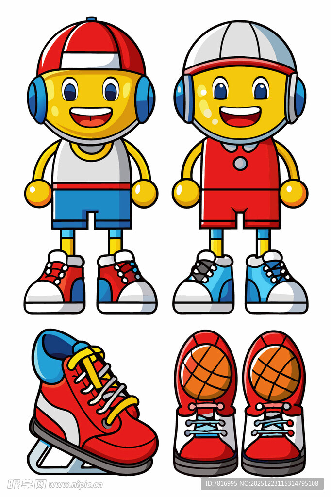 卡通儿童与运动装备