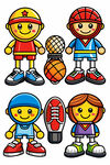 卡通运动儿童形象集合