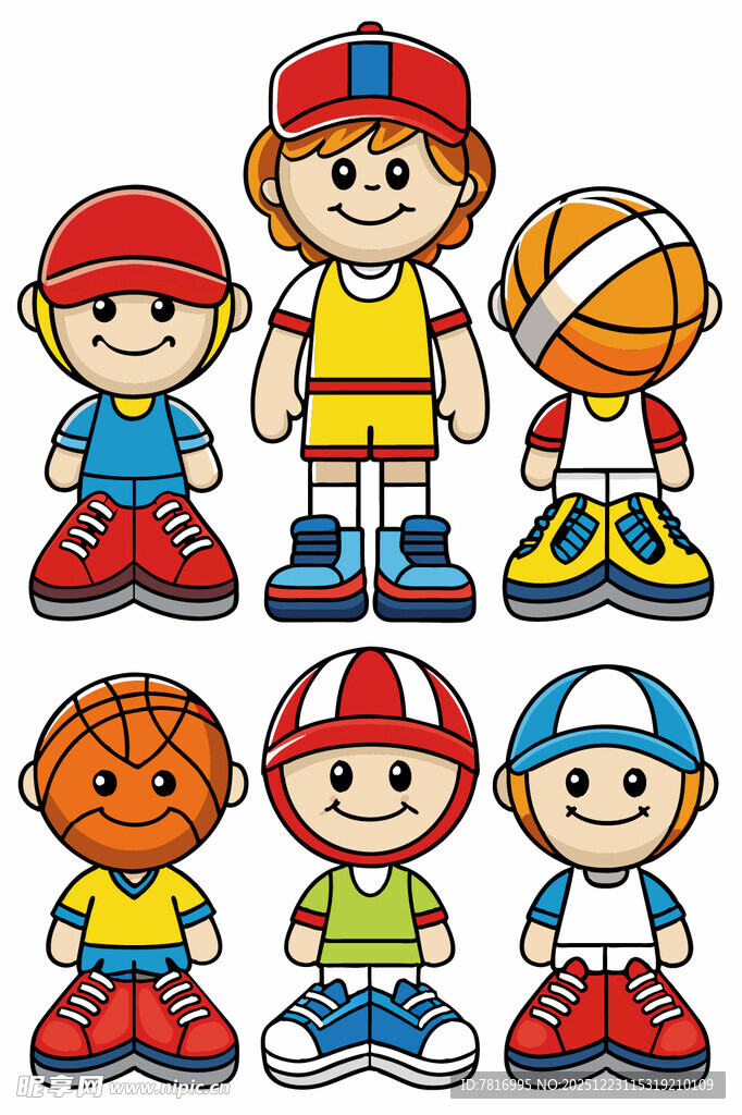 卡通风格的儿童运动形象