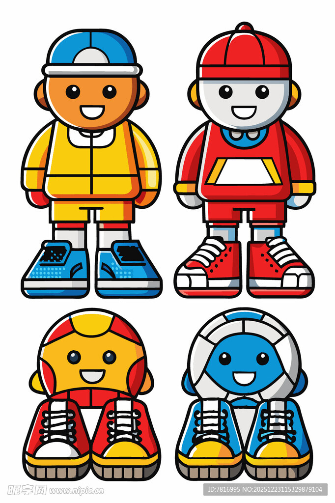 多彩卡通机器人形象展示