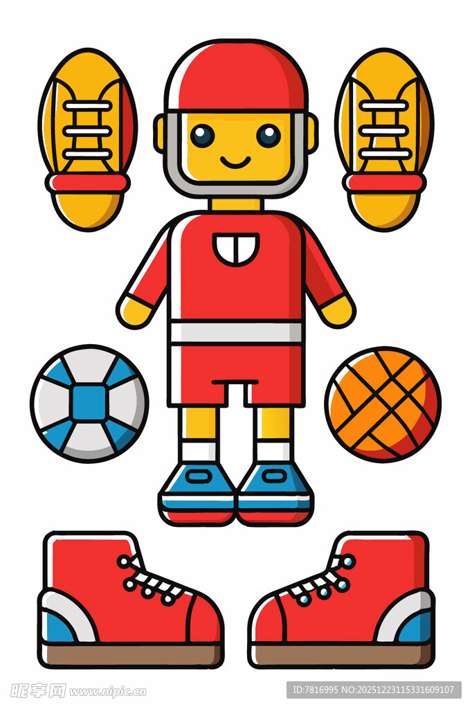 运动小子与各类运动装备