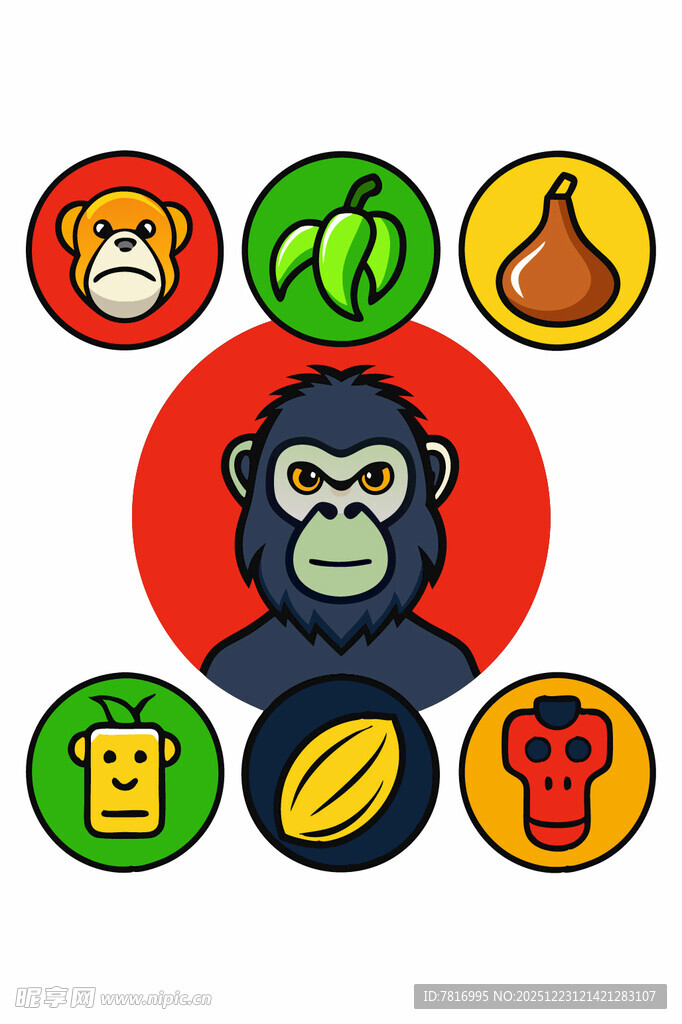 猴子主题图标集合