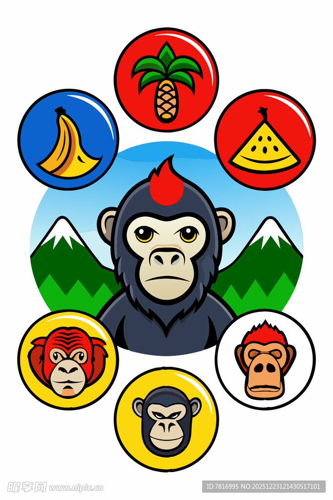 猴子主题图标集合