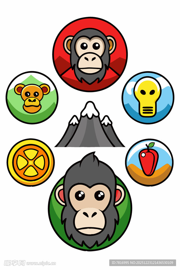 猴子主题图标集合