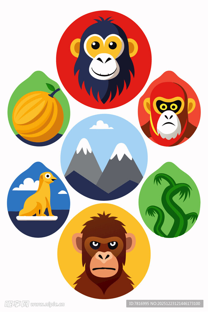 动物与自然元素图标集