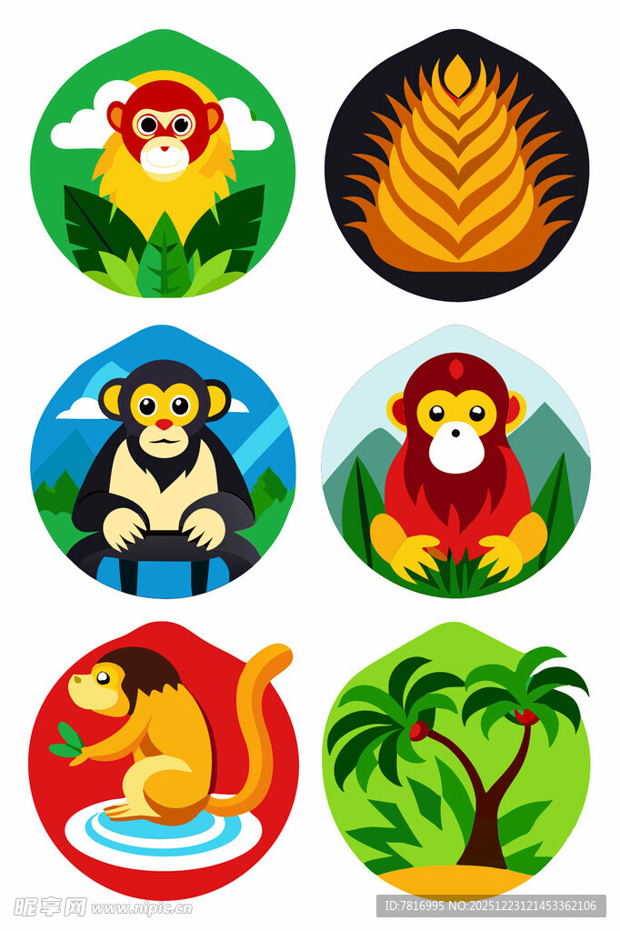 动物与自然主题卡通图标