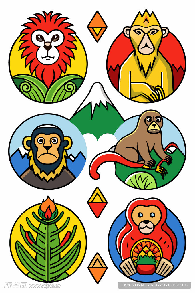 动物卡通图标集合