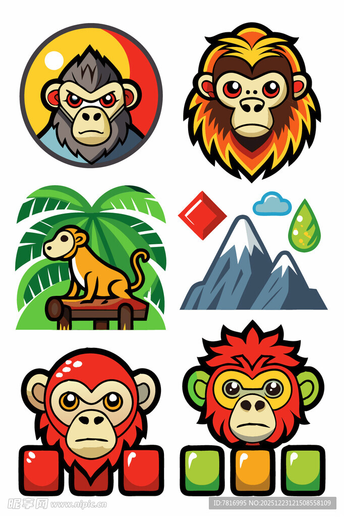 动物卡通图标集