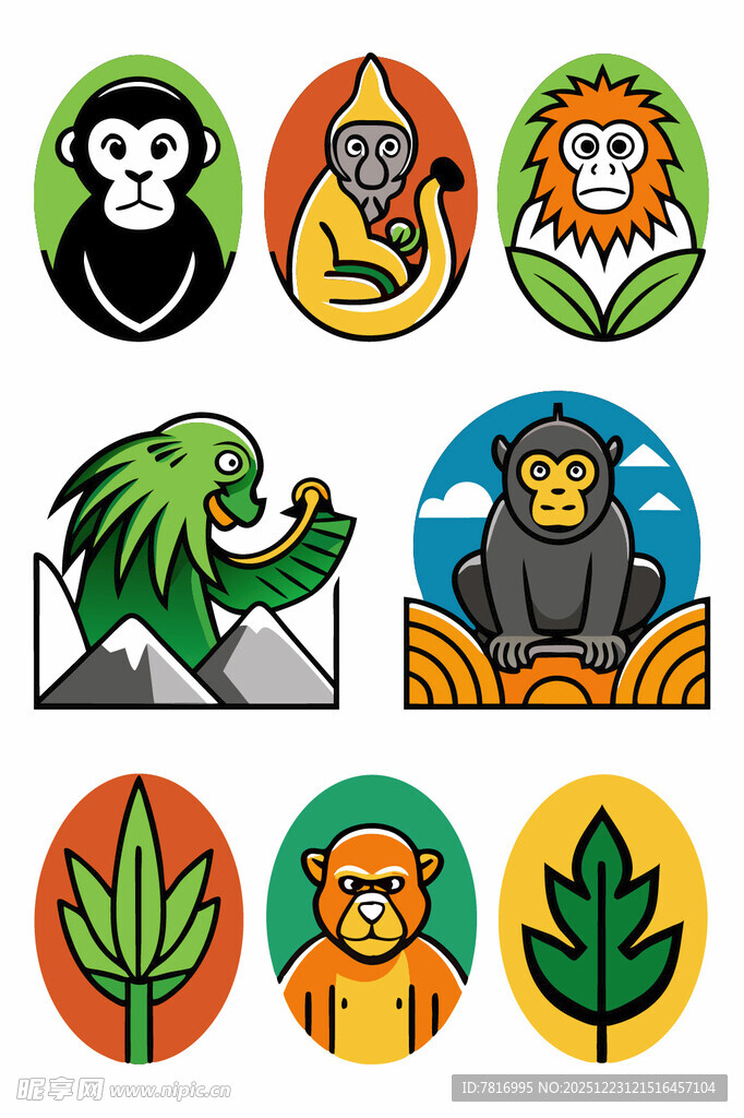 动物与植物图标集合