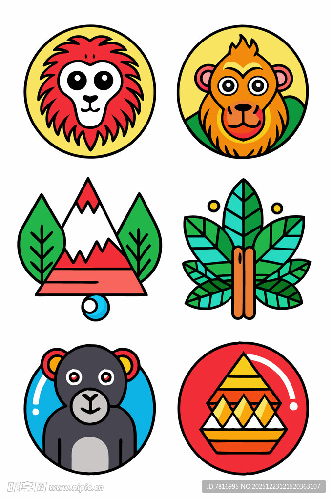 动物与自然元素图标集