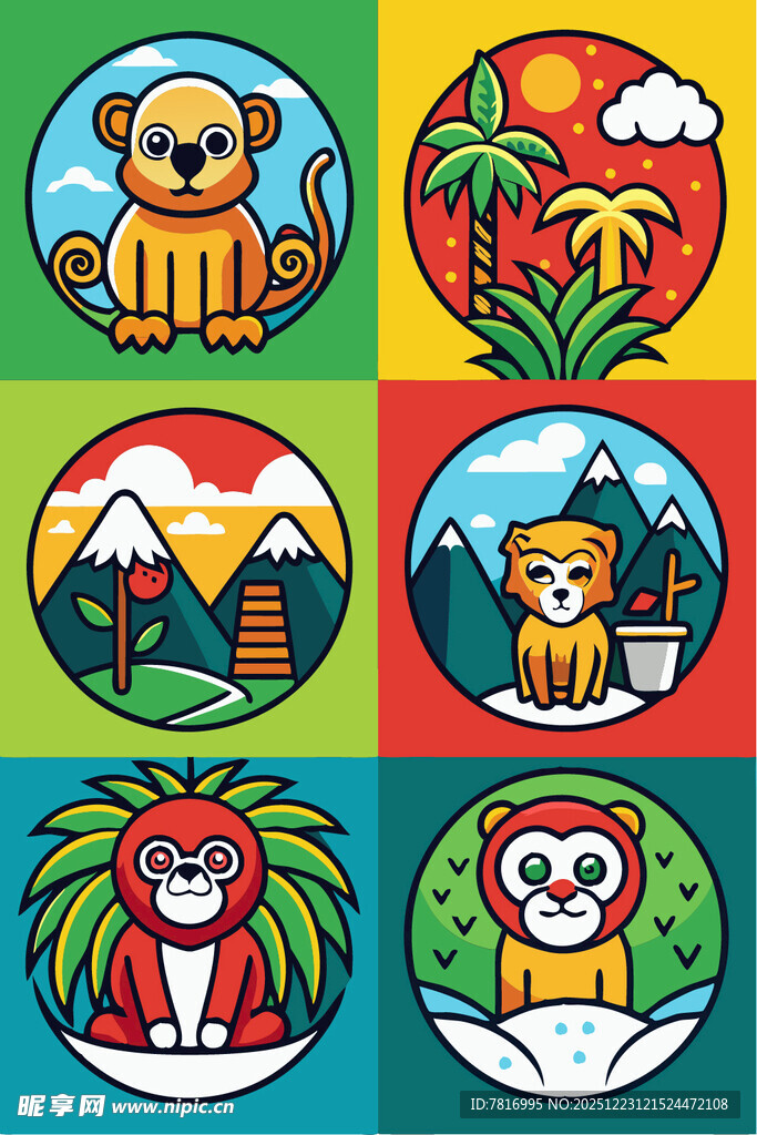 可爱动物插画集合