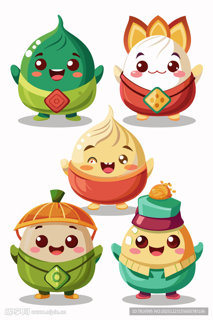 可爱卡通食物角色集合