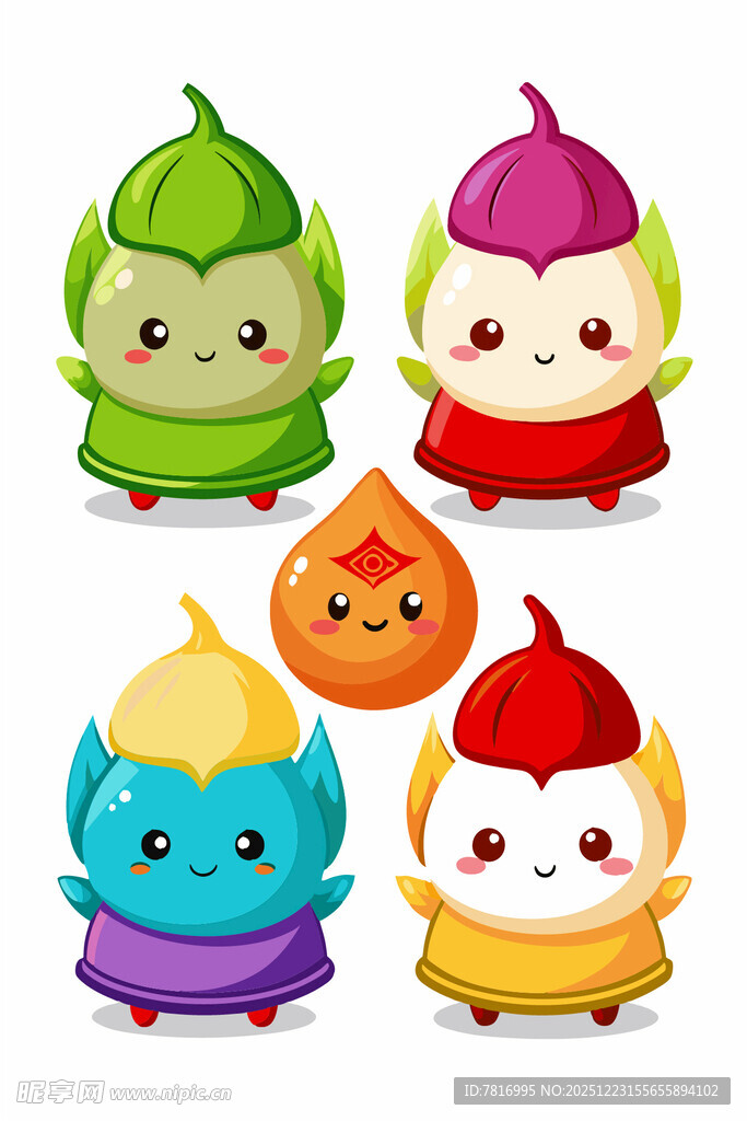 可爱卡通蔬菜精灵形象