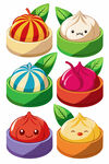 可爱多彩卡通点心集合