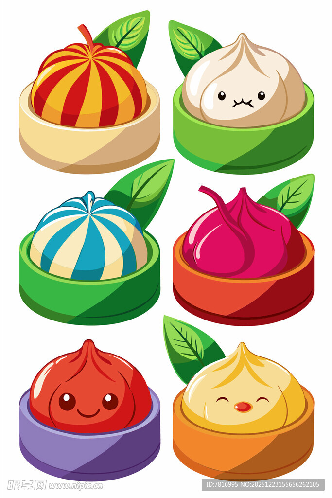 可爱多彩卡通点心集合