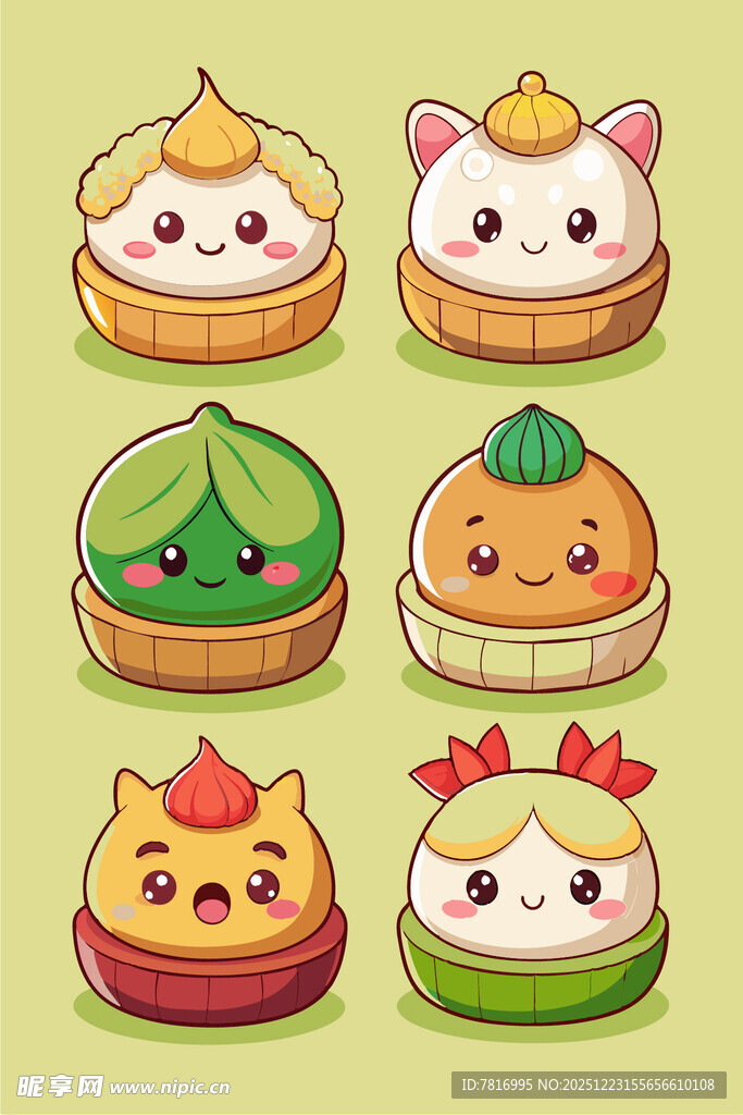 可爱卡通造型的美味点心