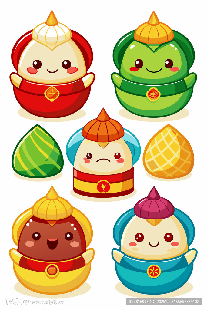 可爱卡通传统美食形象
