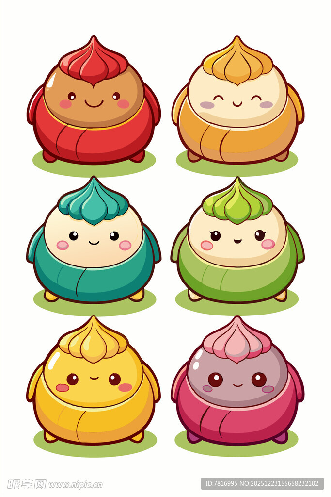可爱卡通包子形象集合