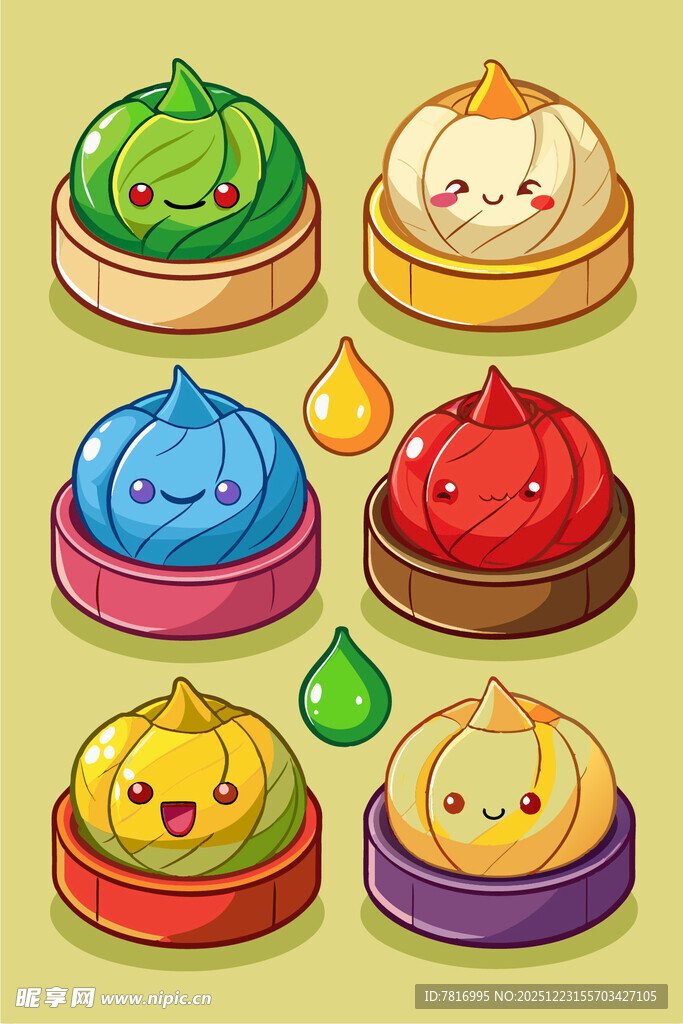 可爱多彩卡通小怪兽摆件