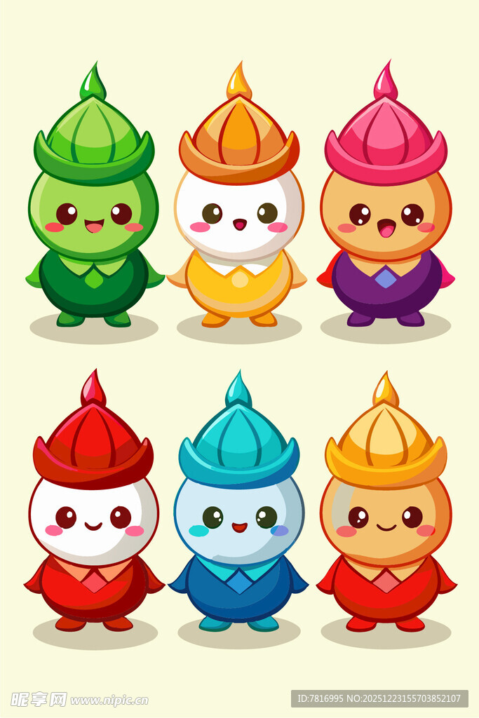 可爱卡通小和尚形象集合