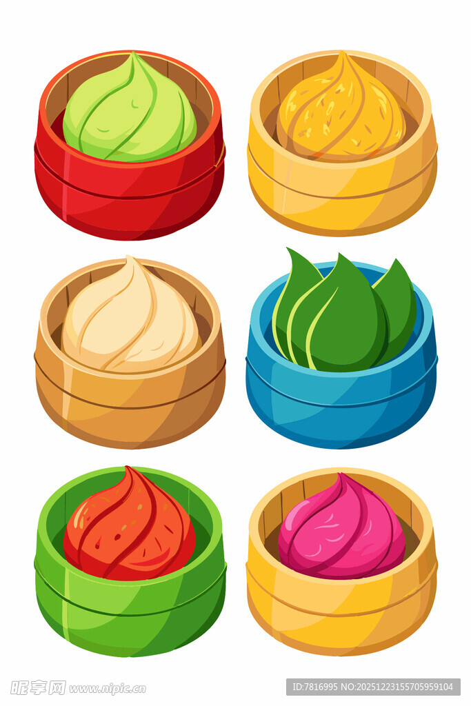 多彩蒸笼里的美味点心