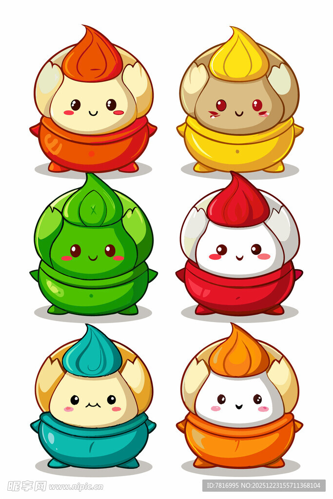 可爱卡通包子形象集合