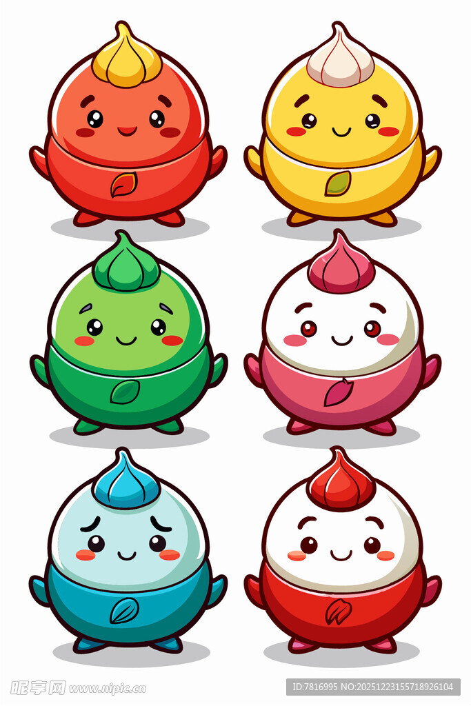 可爱多彩卡通小团子