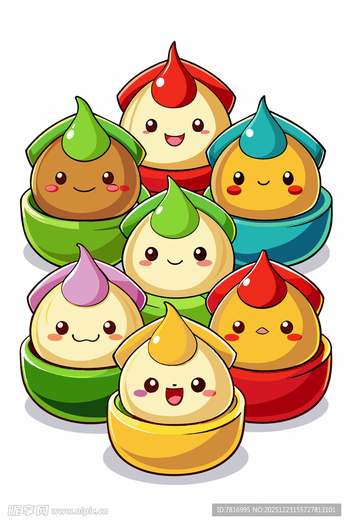 可爱卡通小包子堆叠