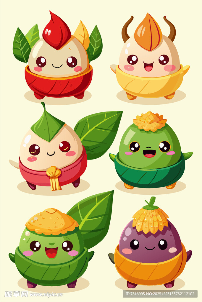 可爱拟人化水果卡通形象