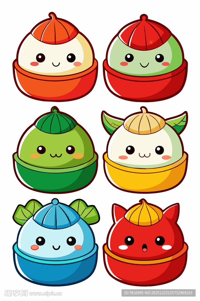 可爱卡通饺子形象集合