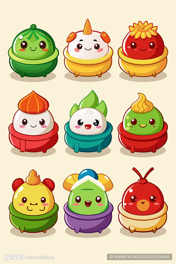 可爱多彩卡通小蛋糕摆件