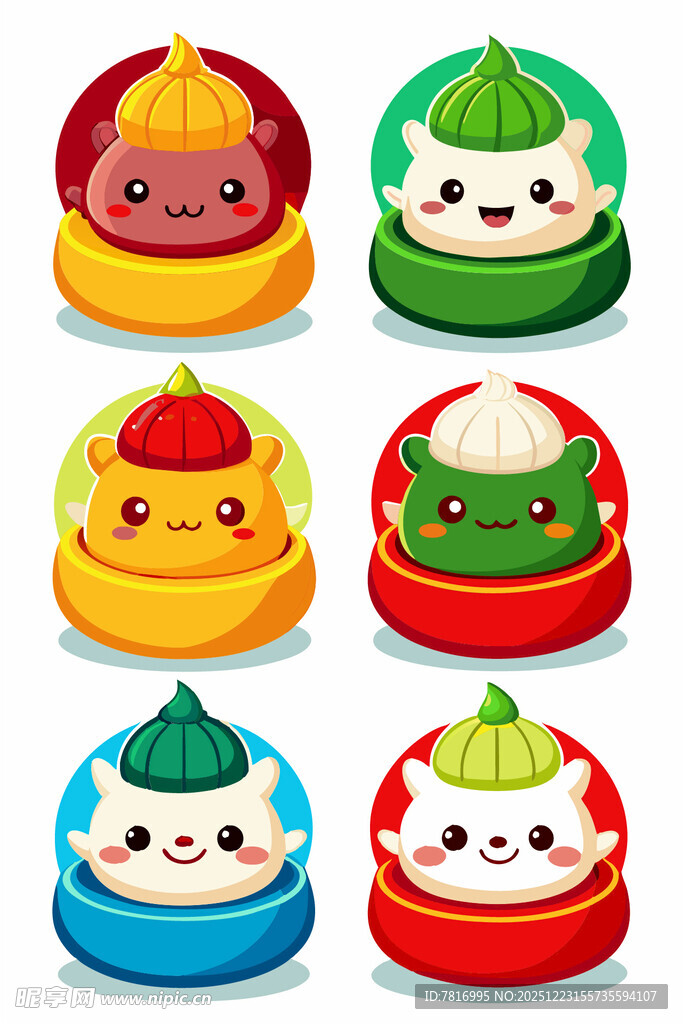 可爱卡通包子形象集合