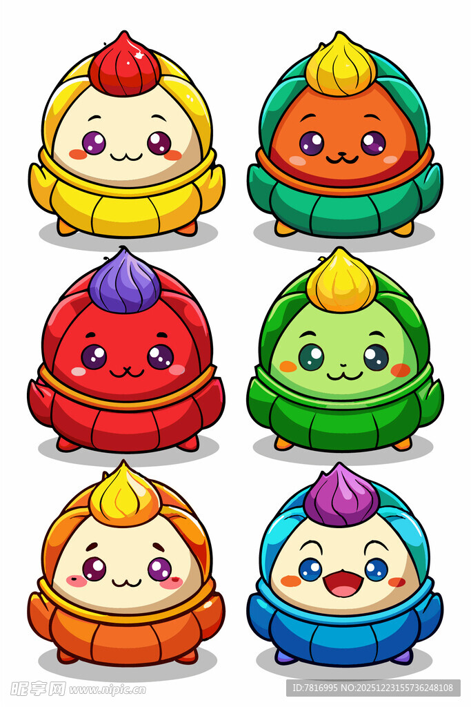 可爱多彩卡通小怪物形象