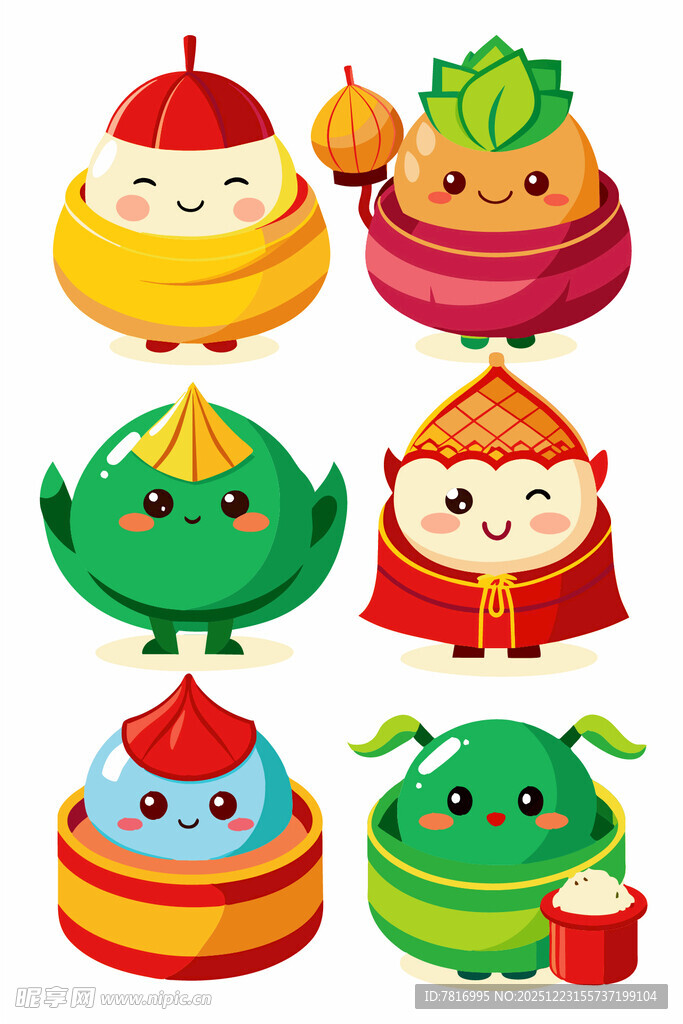 可爱传统美食拟人卡通形象