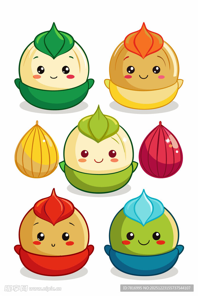 可爱卡通中式点心形象