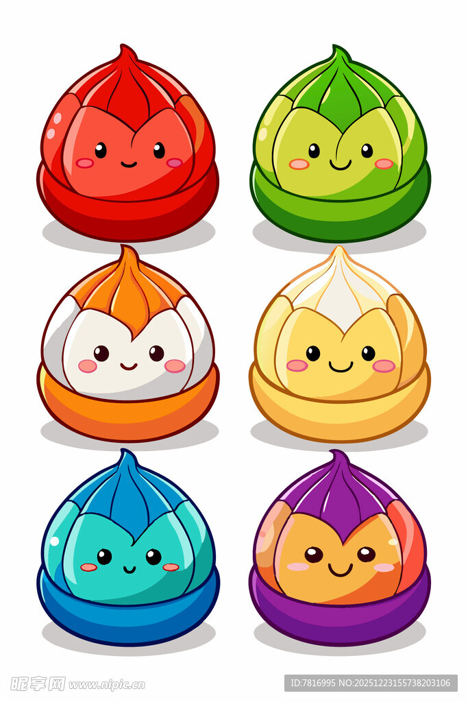 可爱多彩卡通小包子