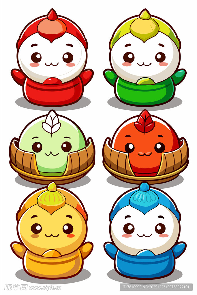 可爱卡通汤圆形象集合